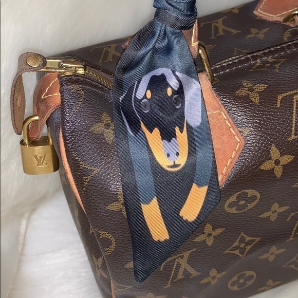 Doxi Dachshund Doberman Scarf Twilly Bandeau Tie - Picture 4 of 7